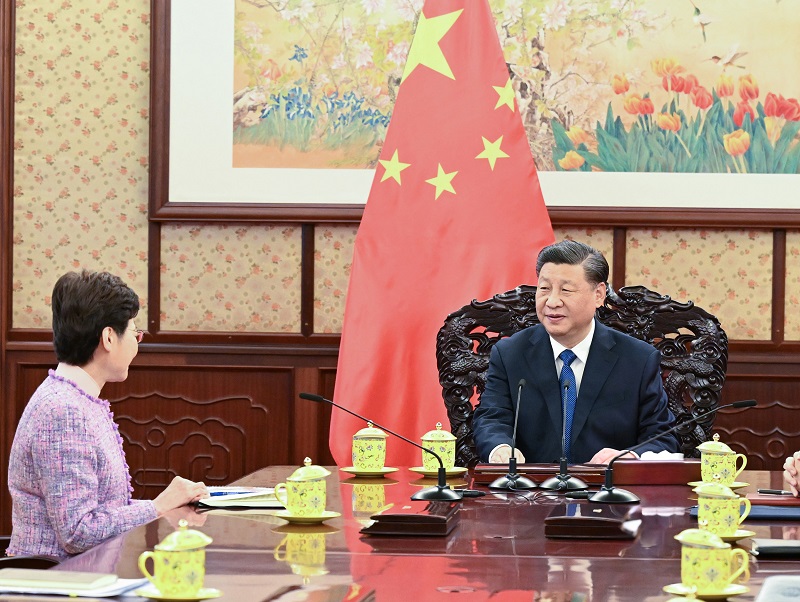 习近平会见来京述职的林郑月娥